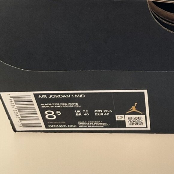 JORDAN 1 MID ALTERNATE BRED (2022) WITH THE BOX RED BLACK - Picture 16 of 16